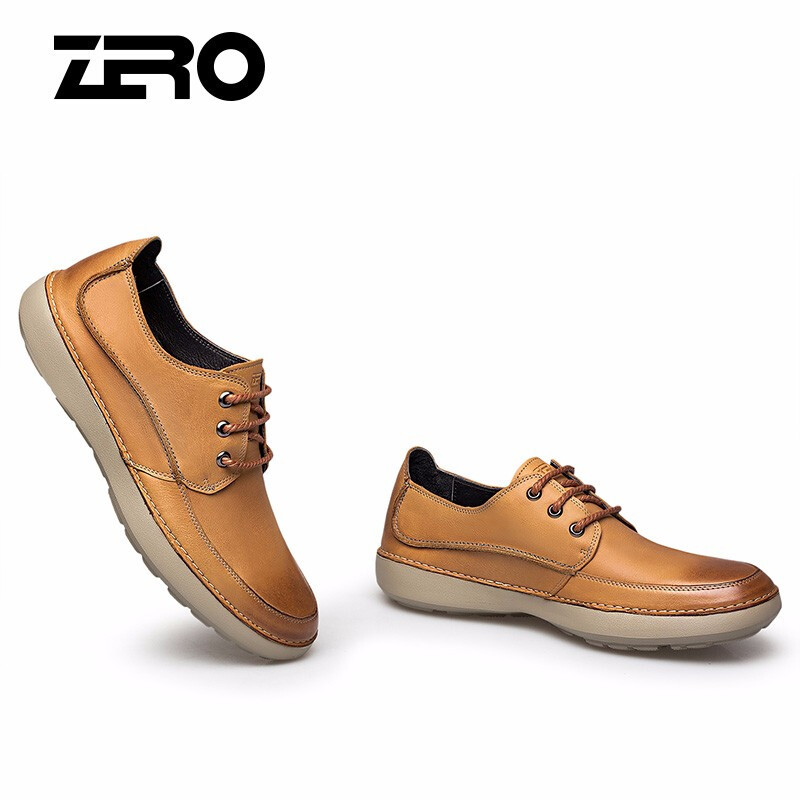 zero意大利零度休闲鞋2019秋季男鞋头层牛皮男士皮鞋商务休闲正装鞋