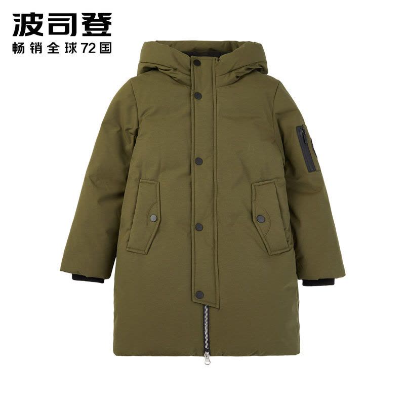 波司登童装2018儿童保暖外套连帽撞色男女童无缝羽绒服图片