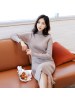 韩都衣舍2018秋装韩版女装裙子纯色打底基础款连衣裙JN7756埕