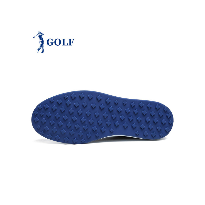 GOLF/高尔夫休闲鞋男秋季新品撞色编织纹系带潮流滑板鞋男透气舒适真皮鞋子男