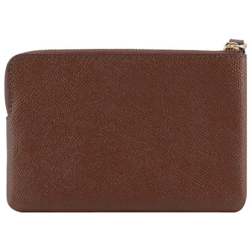 coach纯皮小号手机包手拿包马鞍棕