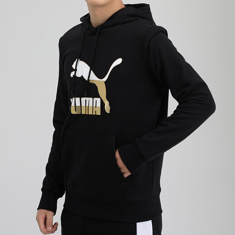 puma彪马卫衣男装2020秋新款连帽运动服黑色套头衫599300-51图片