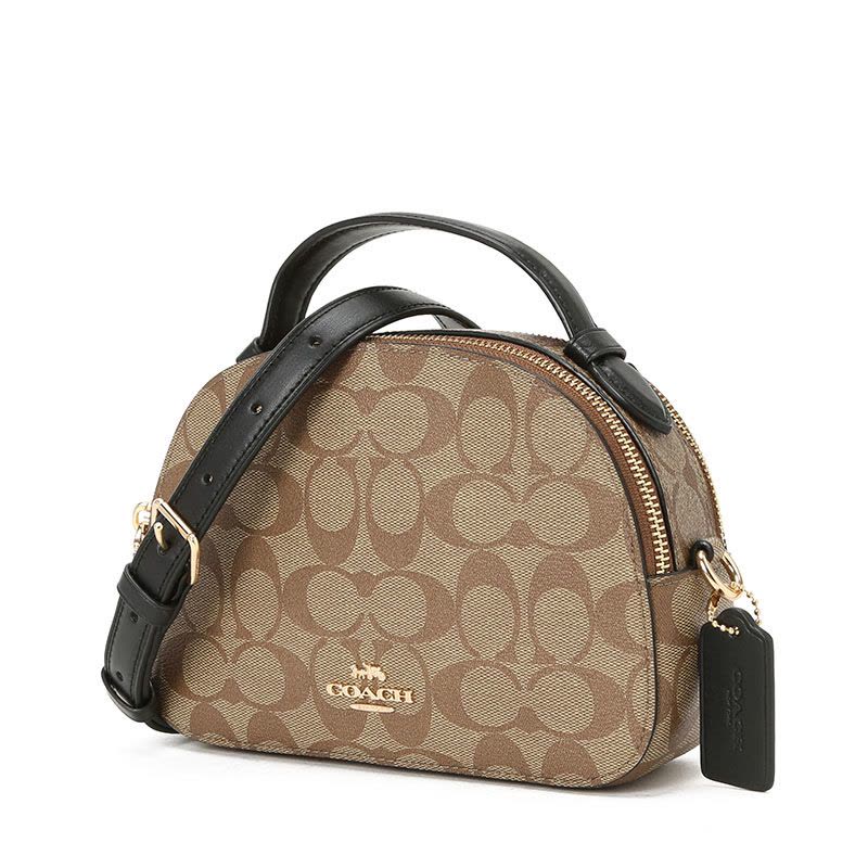 COACH/蔻驰女包 新款 马鞍包翻盖包 马车图案印花 单肩斜挎包 老花半月包 奢侈品包包图片