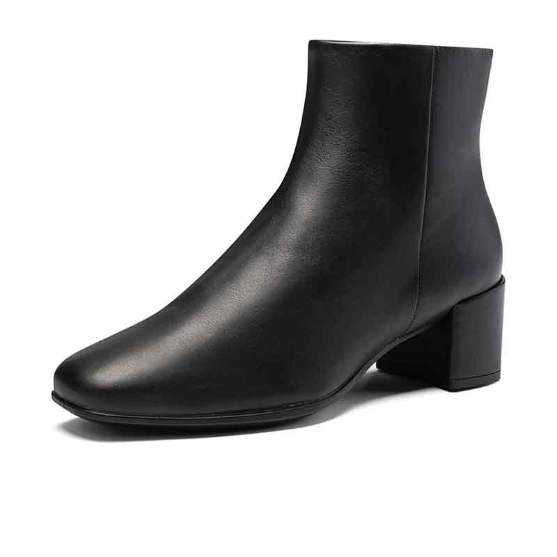 爱步ecco倪妮同款型塑35方头系列新款女士短筒切尔西靴290583