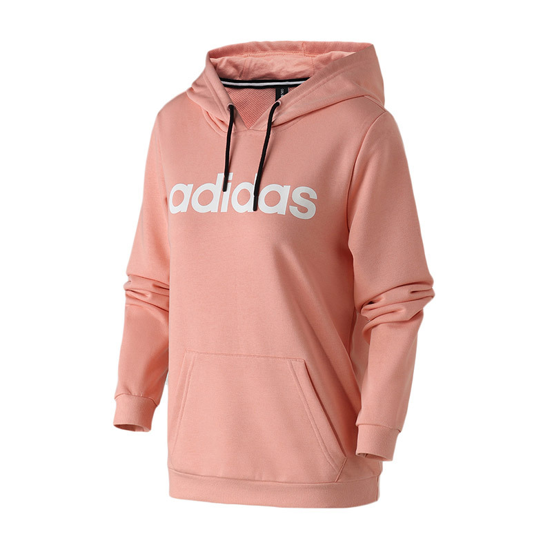 adidas阿迪达斯NEO女装春季套头衫连帽卫衣运动服DW7957 L DW7957灰粉+白