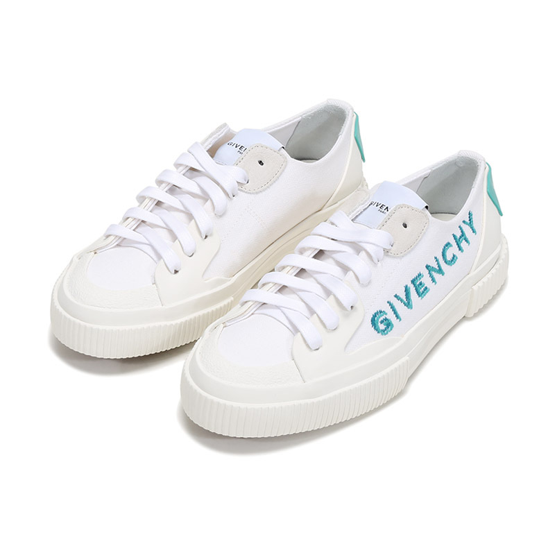 纪梵希 GIVENCHY 女士织物运动休闲鞋平底鞋小白鞋LOGO图案 BE000PE0SP