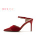 D：Fuse/迪芙斯尖头细跟职业休闲漆皮女拖鞋DF82110233