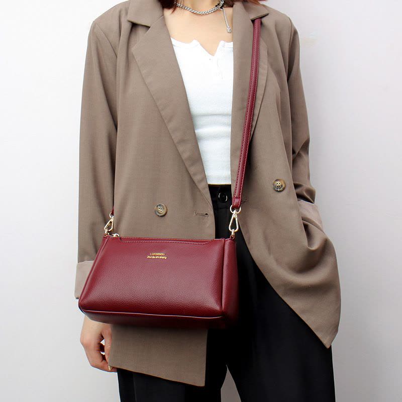 夏季包包bags新款斜挎包韩版简约中年女士挎包软皮包单肩女包图片