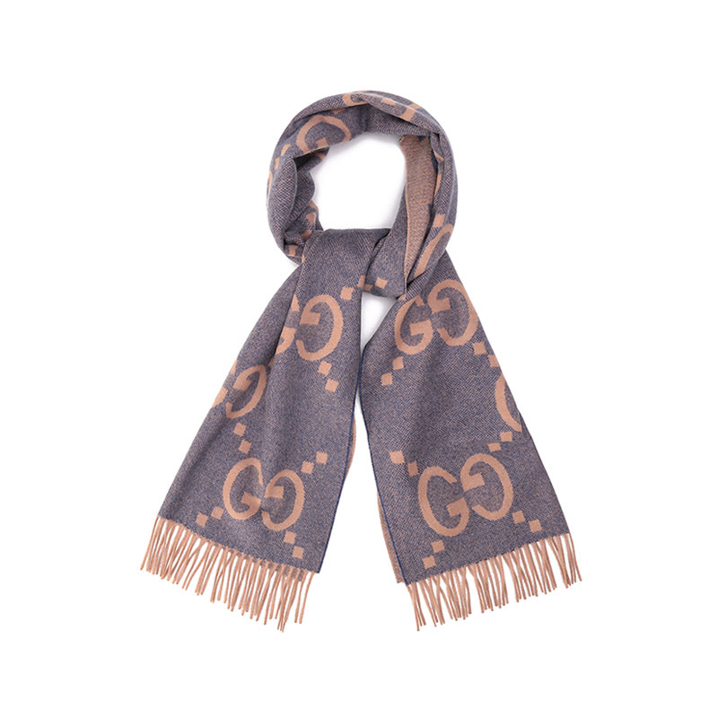 古驰gucci男女同款山羊绒流苏保暖围巾披肩6742754gabx视频