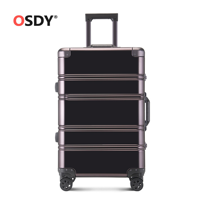 OSDY全铝镁合金拉杆箱铝框24寸男金属旅行箱万向轮行李箱 O-M214