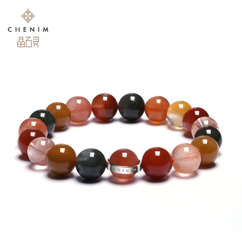 chenim/晶石灵多彩宝石手珠彩色水晶手链男女手串时尚饰品礼物