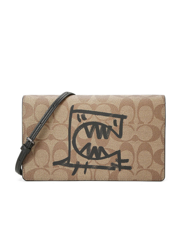 COACH 蔻驰 涂鸦 斜挎包 女士斜挎包 涂鸦织物F9944银扣