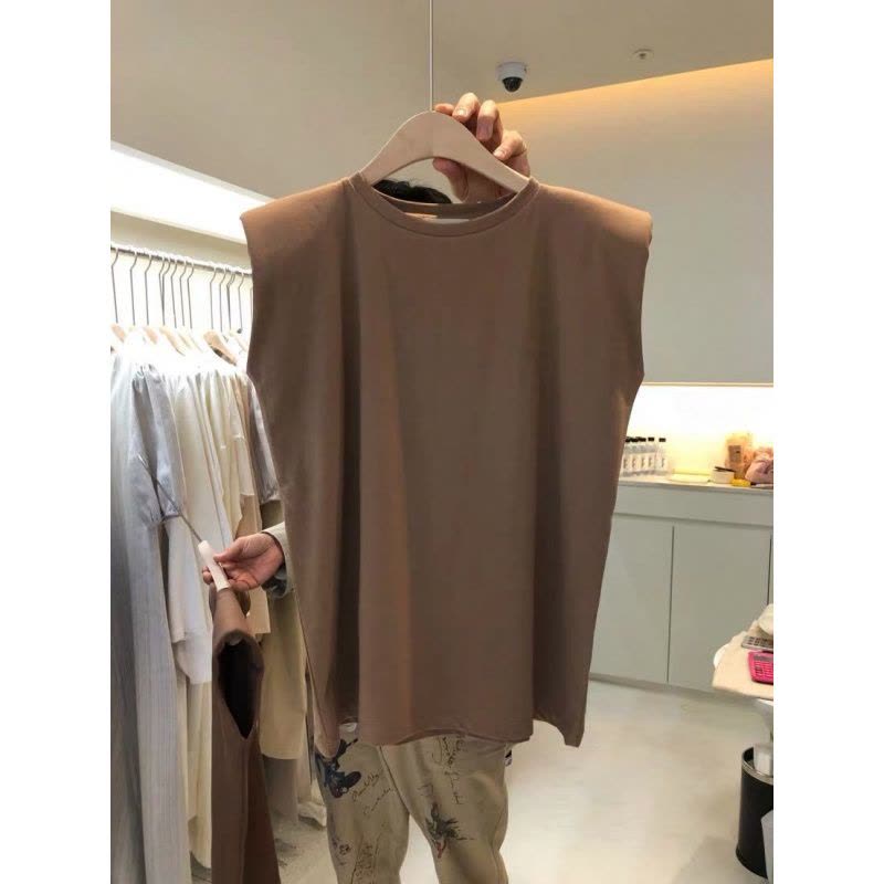 纯色圆领外穿无袖T恤女夏宽松打底衫显瘦休闲背心上衣服韩国女装图片