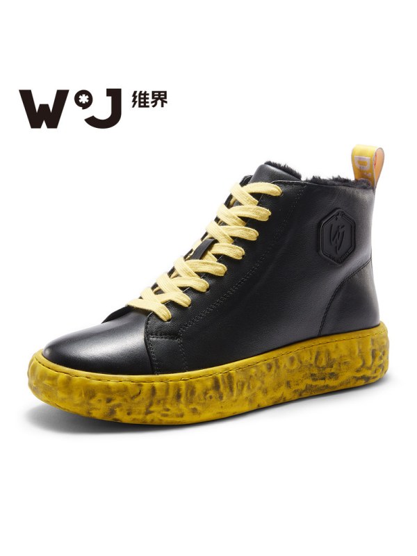 维界雪地靴男韩版新款马丁靴个性男士厚底短靴高帮男鞋加绒保暖潮