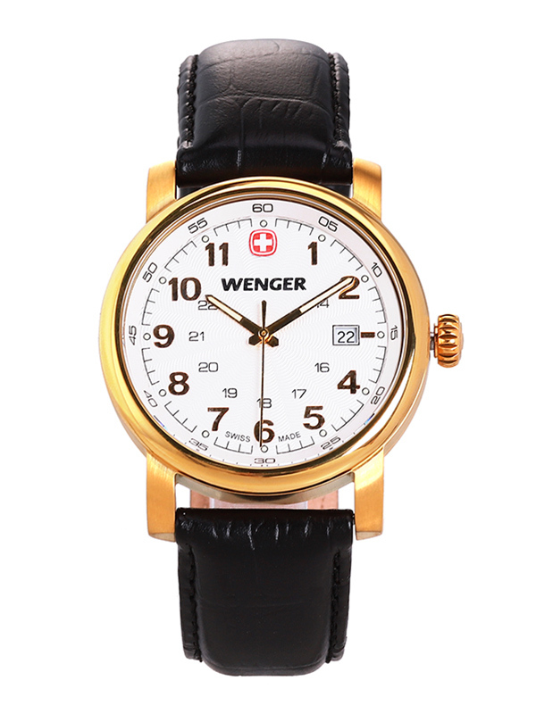 威戈wenger瑞士手表男士手表经典复古休闲防水皮带石英表男011041110