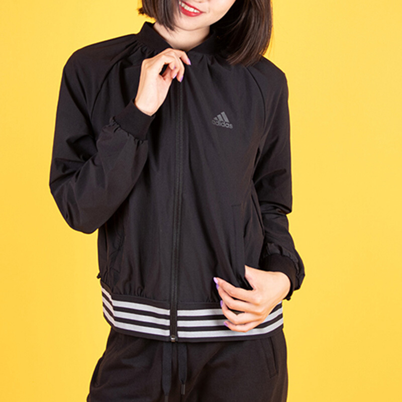 阿迪达斯（ADIDAS）女款运动服休闲长袖立领夹克外套DM5312/DM5296