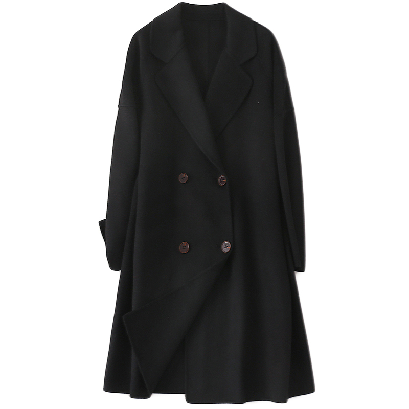 憨厚皇后100羊毛双面毛呢外套女春秋时尚新款中长款呢子大衣