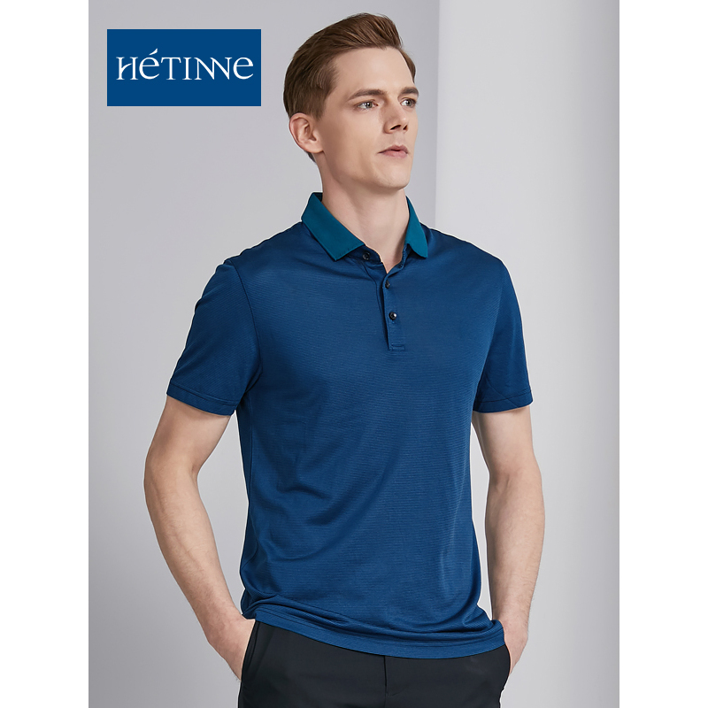 轩帝尼(HETINNE)2019春夏新款轻奢商务男装DP免烫小细格正装长袖男式衬衫