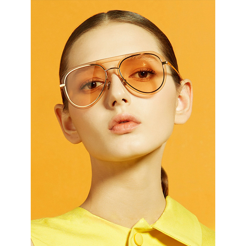 molsion陌森胡一天同款新款一片式多色无框太阳镜男女镜潮司机墨镜