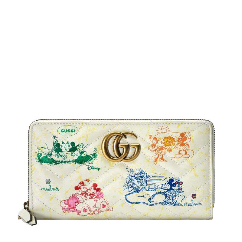 【预售15天左右发货】Disney x Gucci GG Marmont系列全拉链式钱包图片