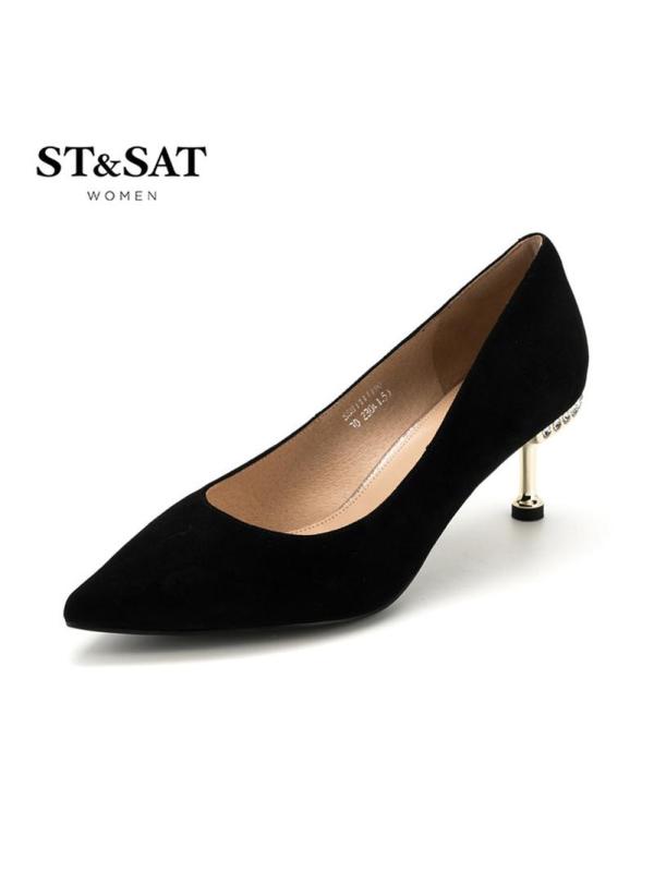 St&Sat/星期六春新商场同款浅口尖头细高跟单鞋女鞋SS81111180