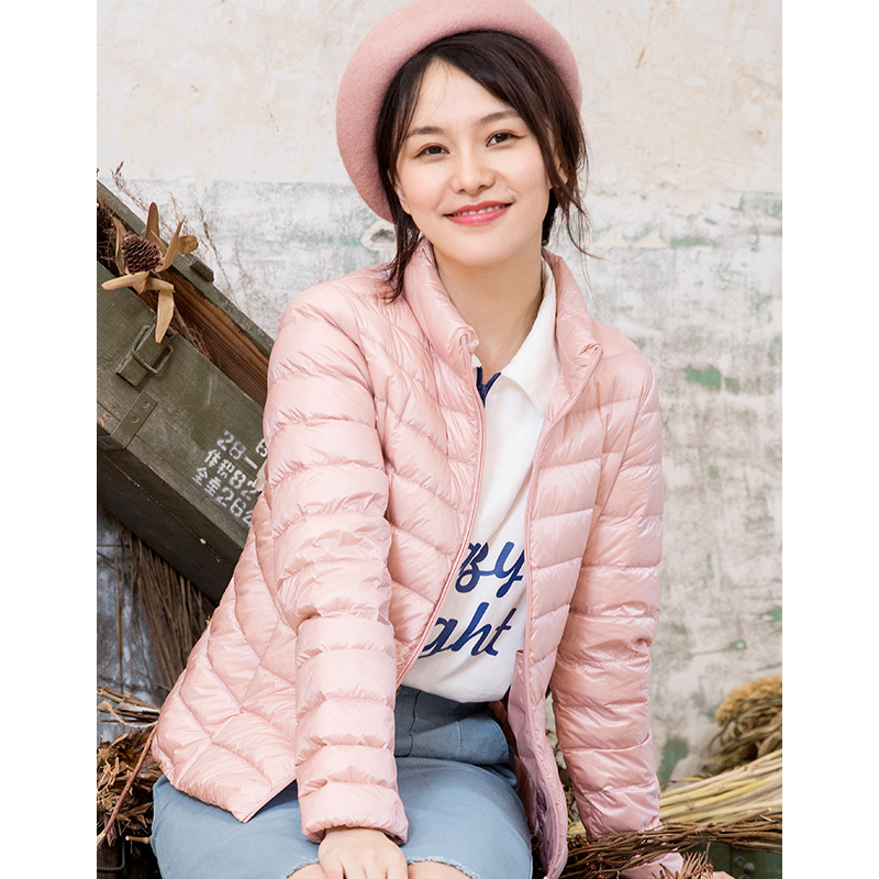 羽绒服女2020秋冬时尚轻薄羽绒服女白鸭绒短款外套反季女装上衣潮