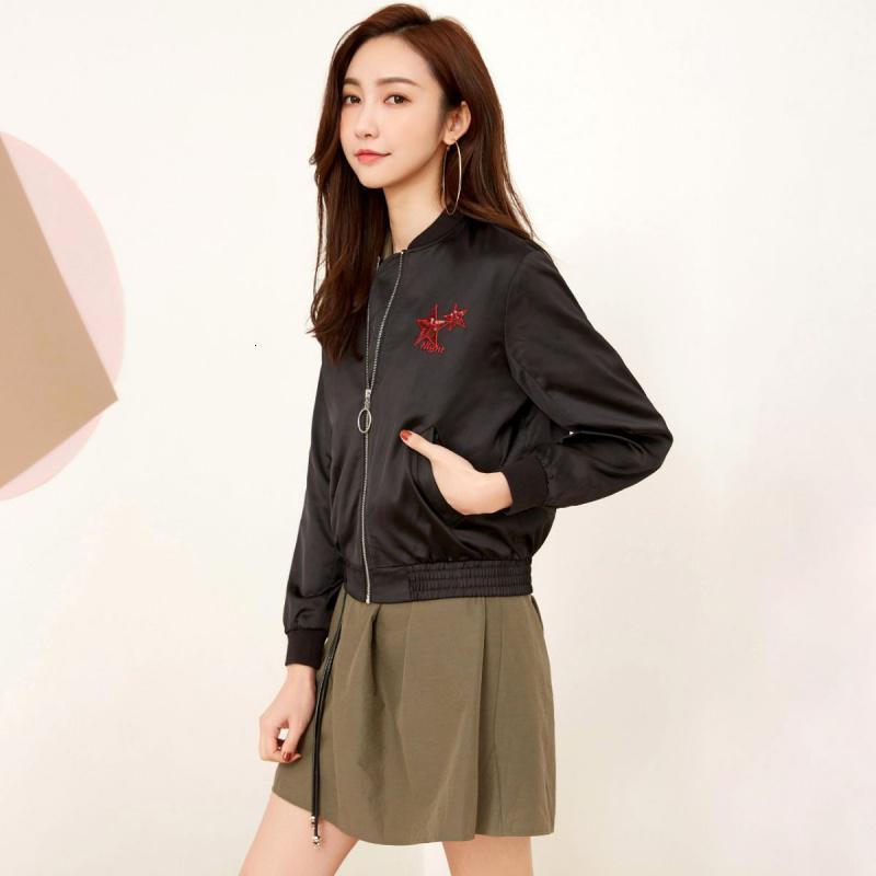 上新拉夏贝尔秋冬bf宽松韩版上衣外套女生个性黑色帅气衣服10015575