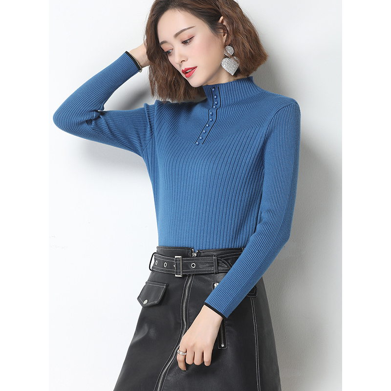 恒源祥女士针织衫2020秋新款修身洋气针织衫女打底衫毛衣