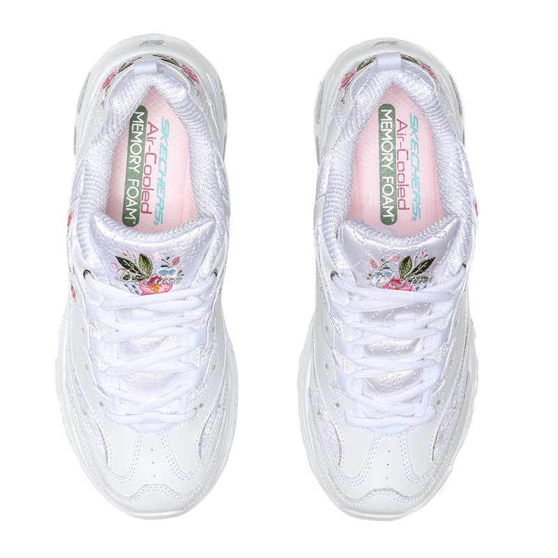 Skechers斯凯奇女鞋熊猫鞋花朵刺绣复古松糕鞋老爹鞋11977