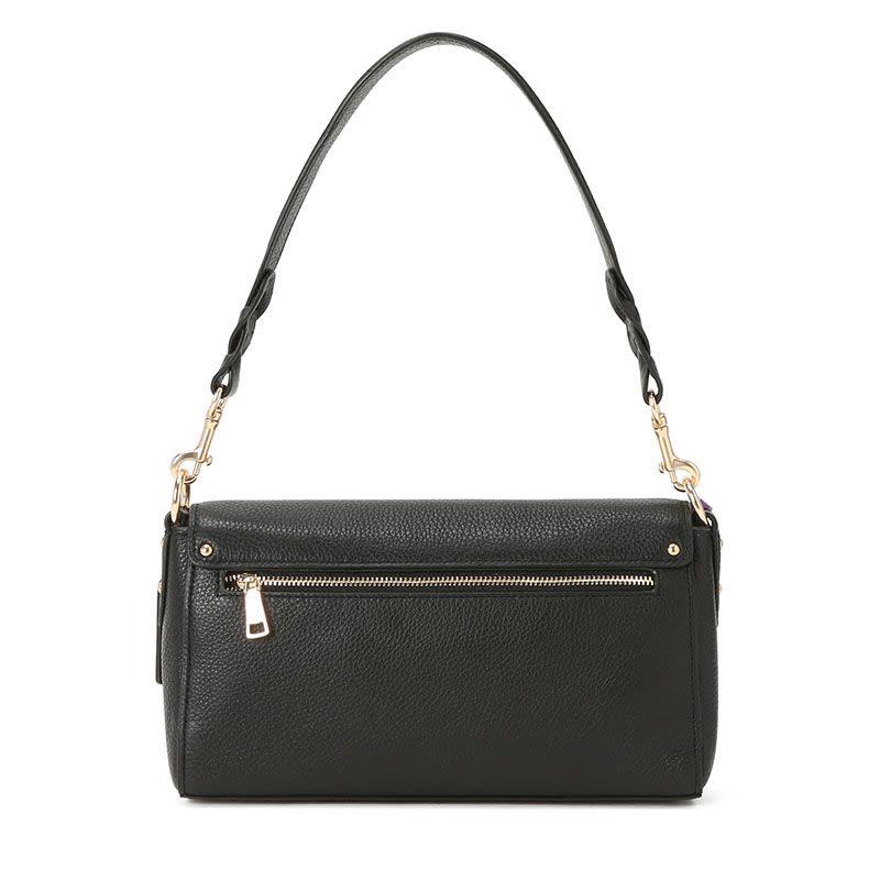 COACH 蔻驰 JADE 女士斜挎包 通勤肩背包小号 马车标粒面皮拼织物F90782金扣图片