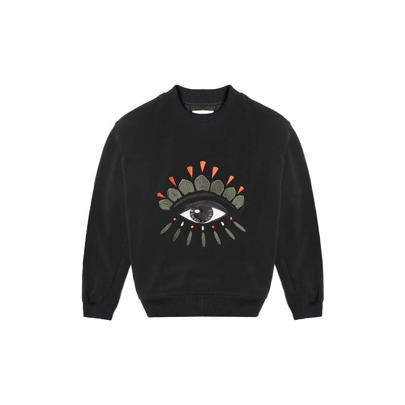 kenzo高田贤三 眼睛图案圆领男士长袖卫衣 5sw6041rg99