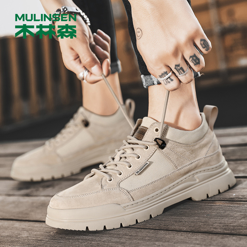 木林森(MULINSEN)男鞋耐磨工装休闲鞋男士户外低帮马丁靴百搭透气时尚青年鞋子男