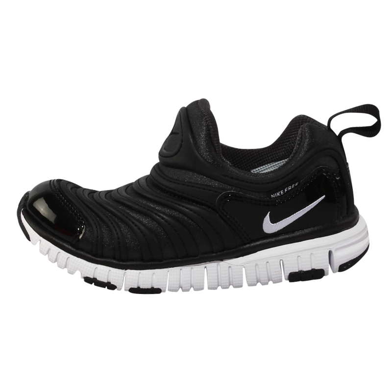 nike耐克中童毛毛虫男女学生黑色防滑运动鞋343738-013