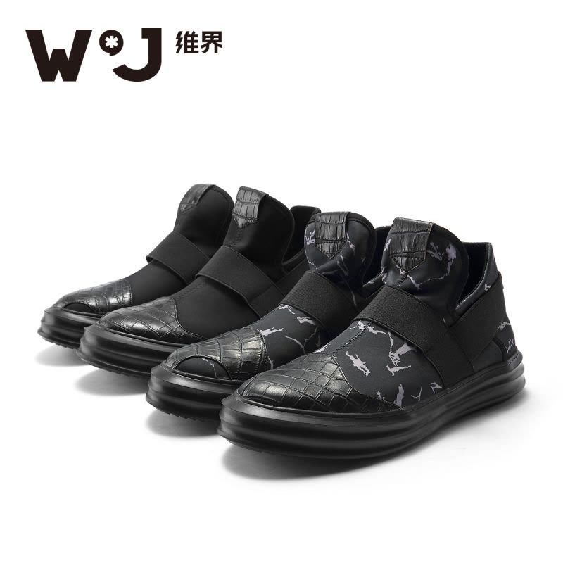 [秒]清仓维界潮流松糕鞋男圆头增高厚底低帮鞋潮流板鞋休闲男鞋子图片