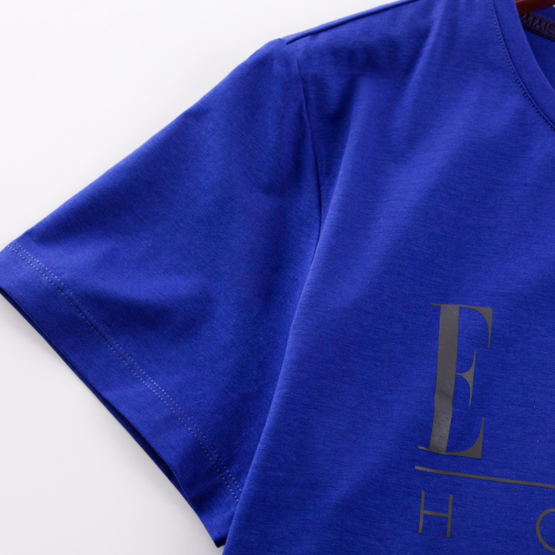ELLE HOMME棉质圆领字母T恤男士修身短袖简约上衣多色可选