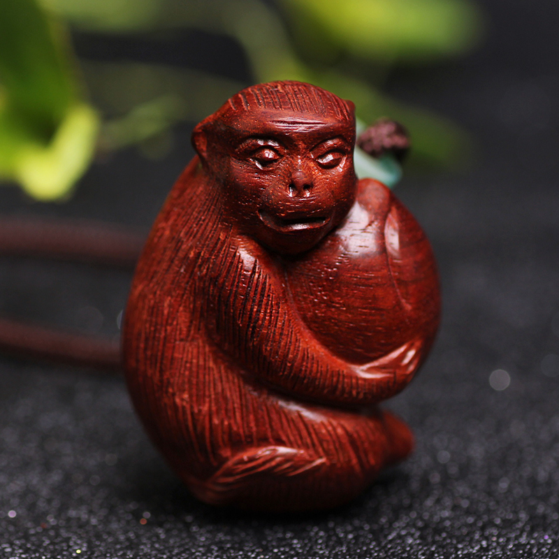 悦木之源 天然小叶紫檀 手把件/把玩件 金猴献福