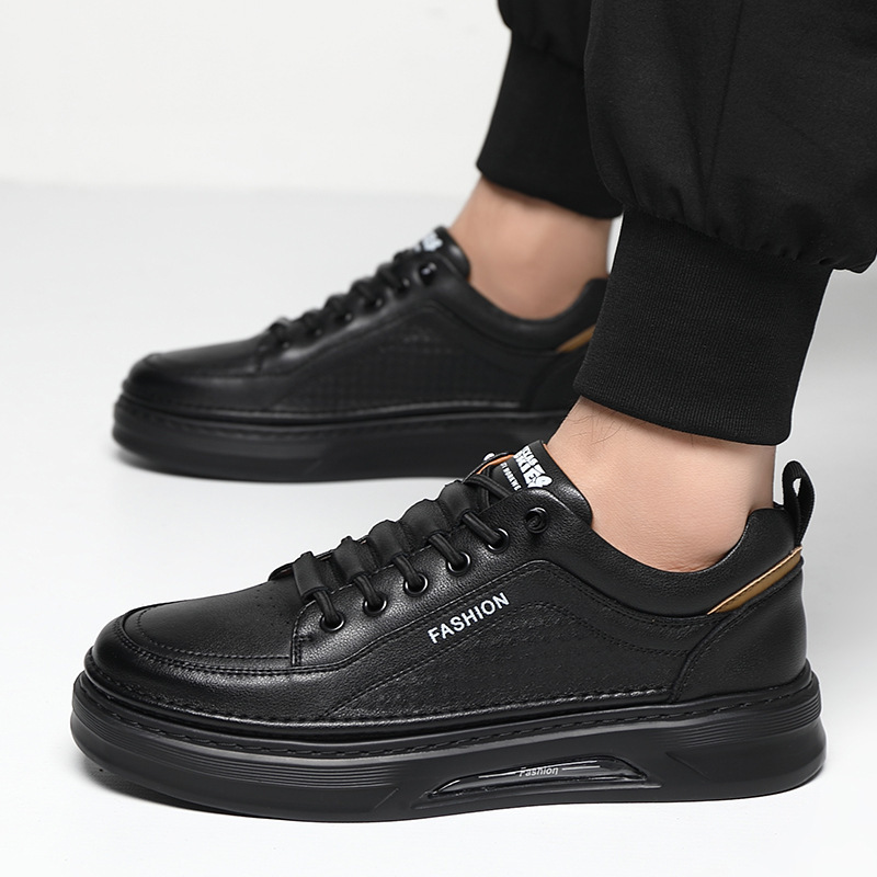 男鞋春季新款透气小白鞋子学生韩版潮流百搭真皮运动休闲板鞋8380