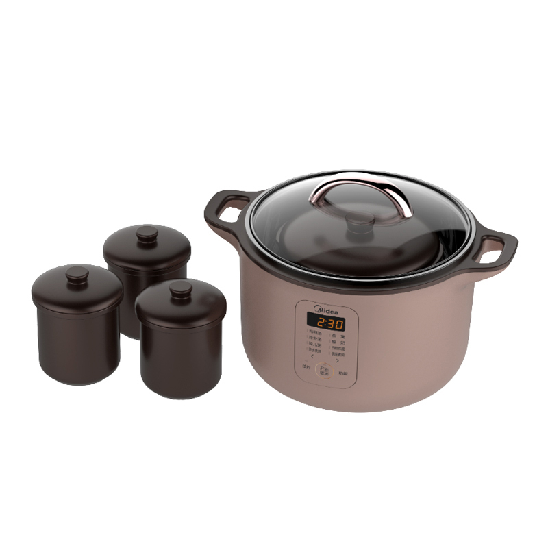 美的midea电炖盅mdtzs22g多功能大火力玫瑰金热水快炖