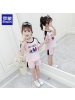 罗蒙女童短袖套装2019夏装新款儿童洋气女孩夏季时髦两件套韩版