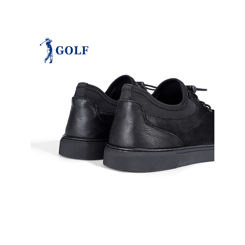 GOLF/高尔夫休闲鞋2018新款男士透气吸汗松紧带潮流韩版板鞋黑色