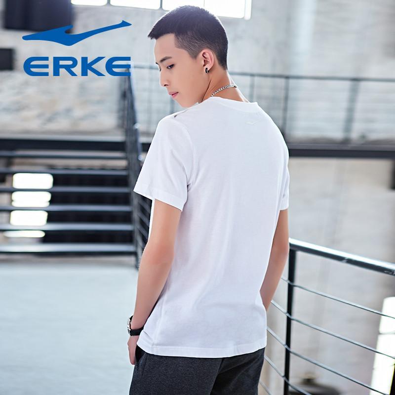 鸿星尔克(erke)男士舒适圆领休闲短袖针织衫简约t恤11218219023