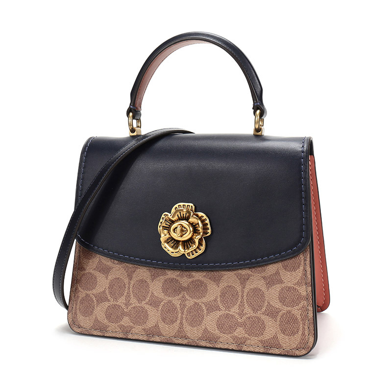 coach蔻驰奢侈品女士parker系列涂层帆布配皮手提单肩斜挎包69590