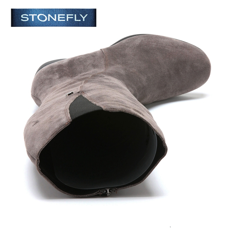 斯通富来STONEFLY冬季磨砂牛皮革皮带扣休闲长靴女鞋SD44117070