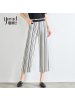 娅丽达女裤阔腿裤女夏条纹宽松垂感高腰职业休闲九分高腰薄款裤子U2616A0