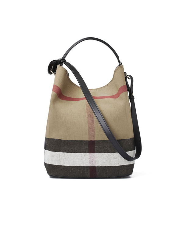 BURBERRY 经典格纹 斜挎包水桶包