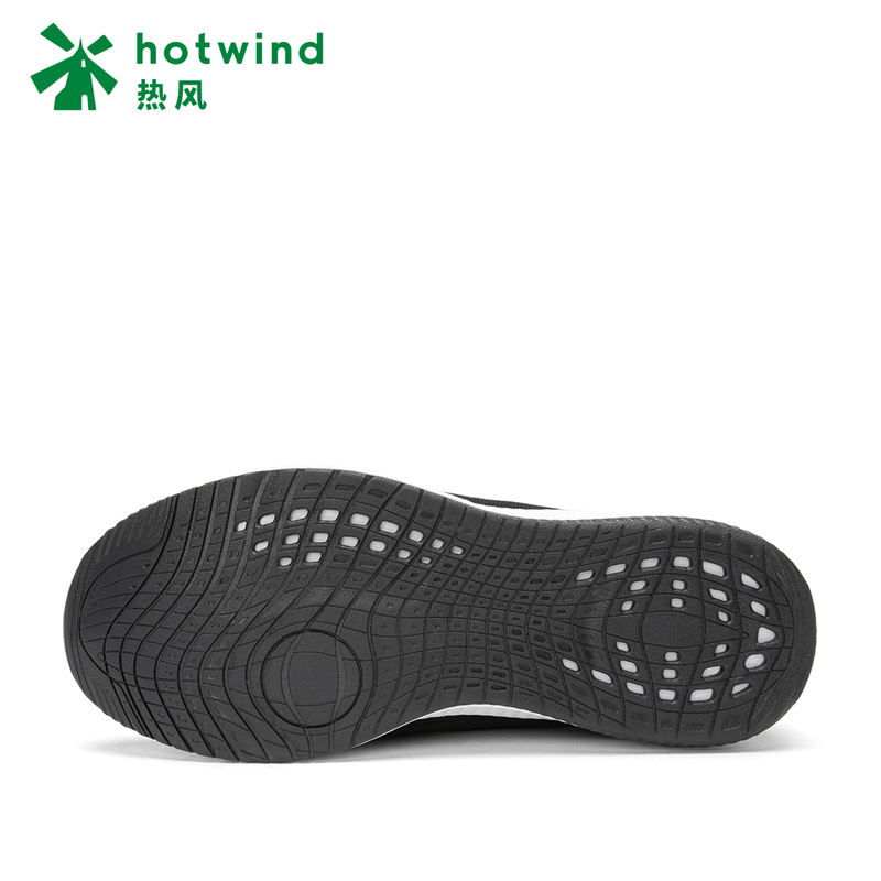 热风hotwind潮流时尚女士系带休闲鞋圆头深口单鞋H12W8101