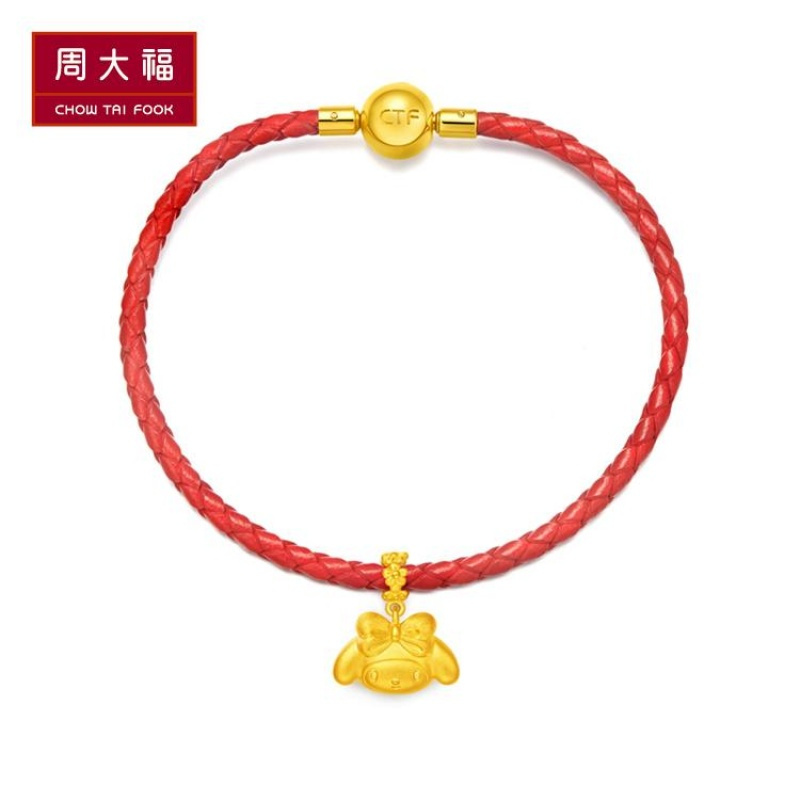 周大福My Melody美乐蒂蝴蝶结足金黄金吊坠R20331