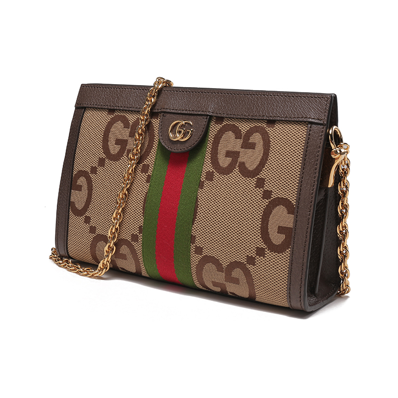 古驰gucci女士ophidia系列帆布配皮小号单肩斜挎包链条包503877ukmig
