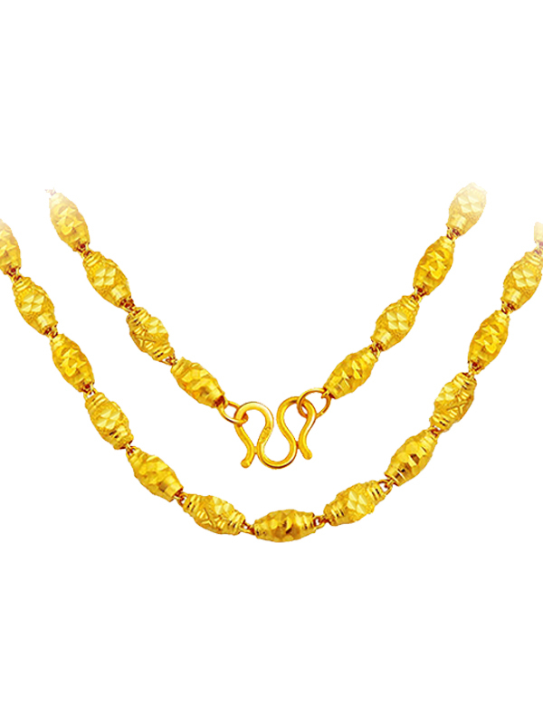 zhao liang 黄金项链男女士款足金999粗大金项链橄榄珠转运珠圆珠链