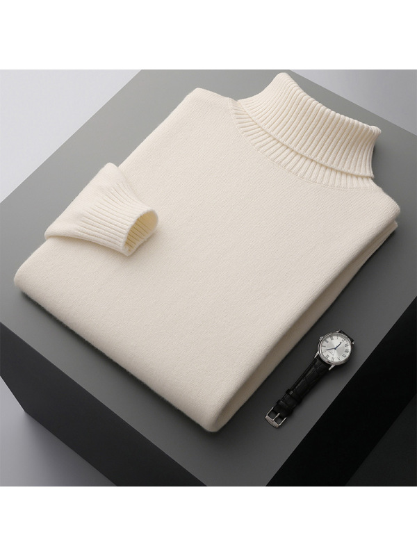 男士羊毛衫高领加厚毛衣内搭保暖长袖针织套头毛衫秋冬打底